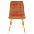 Set 4 scaune bucatarie/living, Artool, Split, catifea aramie, picioare metal auriu, 49x60x88 cm