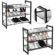 Suport depozitat incaltaminte, Songmics, 3 polite, metal, negru, 74x30.7x62.8 cm