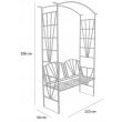 Arcada metalica gradina cu banca 114x45x208 cm