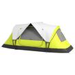 Cort camping, 6-8 persoane, impermeabil, cu ferestre, geanta, verde, alb, gri, 450x215x180 cm