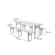 Set mobilier gradina/terasa, masa pliabila, 2 banci, 175 cm, Dortmund