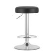 Set 2 scaune de bucatarie/bar, Artool, Rojst, rotativ, piele ecologica neagra, picior metal argintiu, 38x38x62.5-83 cm
