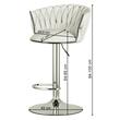 Set 2 scaune de bucatarie/bar, Artool, Mig, rotativ, catifea bej, picior metal auriu, 51x50x84-105 cm
