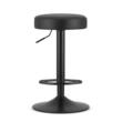Set 2 scaune de bucatarie/bar, Artool, Rojst, rotativ, piele ecologica neagra, picior metal negru, 38x38x62-83 cm