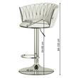 Set 2 scaune de bucatarie/bar, Artool, Mig, rotativ, catifea neagra, picior metal auriu, 51x50x84-105 cm
