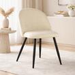 Set 6 scaune living/dining, Bello, catifea bej, metal negru, Artool