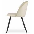 Set 6 scaune living/dining, Bello, catifea bej, metal negru, Artool