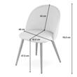 Set 6 scaune living/dining, Bello, catifea bej, metal negru, Artool