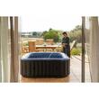 Piscina jacuzzi, gonflabila, patrata, cu pompa 1800 L/h, filtru, prelata acoperire, negru si albastru, 930 L, 6 persoane, 185x185x68 cm, MSpa