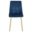 Set 4 scaune bucatarie/living, Artool, Libra, catifea bleumarin, picioare metal auriu, 45x54x86.5 cm