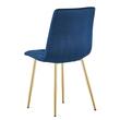 Set 4 scaune bucatarie/living, Artool, Libra, catifea bleumarin, picioare metal auriu, 45x54x86.5 cm