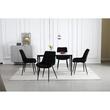 Set 4 scaune bucatarie/living, Artool, Bera, catifea neagra, picioare metal negru, 54x60x88 cm