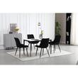 Set 4 scaune bucatarie/living, Artool, Bera, catifea neagra, picioare metal negru, 54x60x88 cm