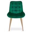 Set 4 scaune bucatarie/living, Artool, Bera, catifea verde, picioare metal natur, 54x60x88 cm