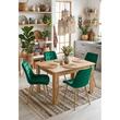 Set 4 scaune bucatarie/living, Artool, Bera, catifea verde, picioare metal natur, 54x60x88 cm