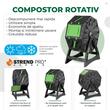 Compostor rotativ 70 L cu tambur, plastic, 55.5x36x72 cm, Strend Pro