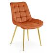 Set 4 scaune bucatarie/living, Artool, Bera, catifea aramie, picioare metal auriu, 53x60x87 cm