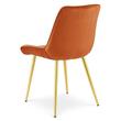 Set 4 scaune bucatarie/living, Artool, Bera, catifea aramie, picioare metal auriu, 53x60x87 cm