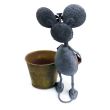 Decoratiune gradina metalica soarece cu ghiveci 24x13x30cm