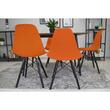 Scaun stil scandinav, Artool, Osaka, PP, lemn, portocaliu si negru, 46x54x81 cm