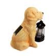 Decoratiune gradina lampa solara catel cu felinar, 24x14x25 cm