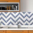 Panou decorativ, PVC, model zig-zag 3D, alb-albastru, 96x48.5 cm 