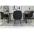 Scaun stil scandinav, Artool, Lugo, catifea, metal, negru, 57.5x56.5x86.5 cm