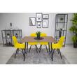 Set 4 scaune stil scandinav, Artool, Osaka, PP, lemn, galben si negru, 46x54x81 cm