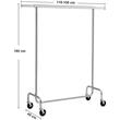 Suport mobil cu roti pentru haine, Songmics, reglabil, metal, argintiu, max 130 kg, 150x55x160 cm