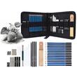 Set desenat/schite in creion, Verk Group, cu accesorii, grafit, carbune, 32 buc