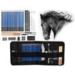 Set desenat/schite in creion, Verk Group, cu accesorii, grafit, carbune, 32 buc