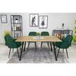 Scaune stil scandinav, set 2 buc, Artool, Lugo, catifea, metal, verde si negru, 57.5x56.5x86.5 cm
