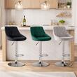 Scaun de bucatarie/bar, Artool, Kast, rotativ, catifea verde, picior metal argintiu, 45.5x49x85-105 cm