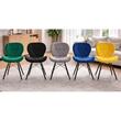 Set 4 scaune bucatarie/living, Artool, Torino Velvet, catifea verde, picioare lemn negru, 47x36x73.5 cm