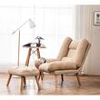 Fotoliu cu taburet, model scandinav, Dior, bej, 75x50x90 cm
