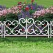 Gard de gradina decorativ, plastic alb, set 4 buc, 59.5x37 cm