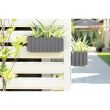 Jardiniera decorativa, suport metalic, sistem irigare,​​​​​​​ gri, 38x18x16.2 cm, Boardee Fencycase W 