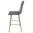 Set 2 scaune de bucatarie/bar, Artool, Libra, catifea gri inchis, picioare metal natur, 52x56x112 cm