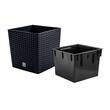 Ghiveci de flori, Prosperplast, Rato Low, patrat, imitatie ratan, antracit, 22.3x22.3x22.8 cm