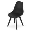 Set 4 scaune bucatarie/living, Artool, Kito, PP negru, picioare lemn negru, 46x54.5x80 cm