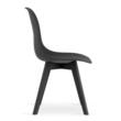 Set 4 scaune bucatarie/living, Artool, Kito, PP negru, picioare lemn negru, 46x54.5x80 cm