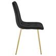 Set 4 scaune bucatarie/living, Artool, Libra, catifea neagra, picioare metal auriu, 45x54x86.5 cm
