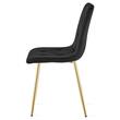 Set 4 scaune bucatarie/living, Artool, Libra, catifea neagra, picioare metal auriu, 45x54x86.5 cm