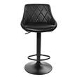 Set 2 scaune de bucatarie/bar, Artool, Kast, rotativ, piele ecologica neagra, picior metal negru, 45.5x48.5x85-105 cm