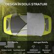 Cort camping, 6-8 persoane, impermeabil, cu ferestre, geanta, verde, alb, gri, 450x215x180 cm