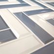 Panou decorativ, PVC, model zig-zag 3D, alb-albastru, 96x48.5 cm 
