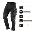 Pantaloni de lucru Denim, tip blugi cargo, negru, marimea XXL/56, NEO