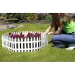Gard de gradina decorativ, din plastic, alb, 3.2 m x 35 cm