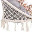Hamac brazilian, tip scaun, Springos, cu perna, crem si gri, max 150 kg, 79x80x120 cm