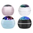 Lampa de noptiera cu proiector, Verk Group, pentru copii, cupola rotativa, 2 moduri, diferite culori, 4xAAA, incarcare USB, 12x10 cm